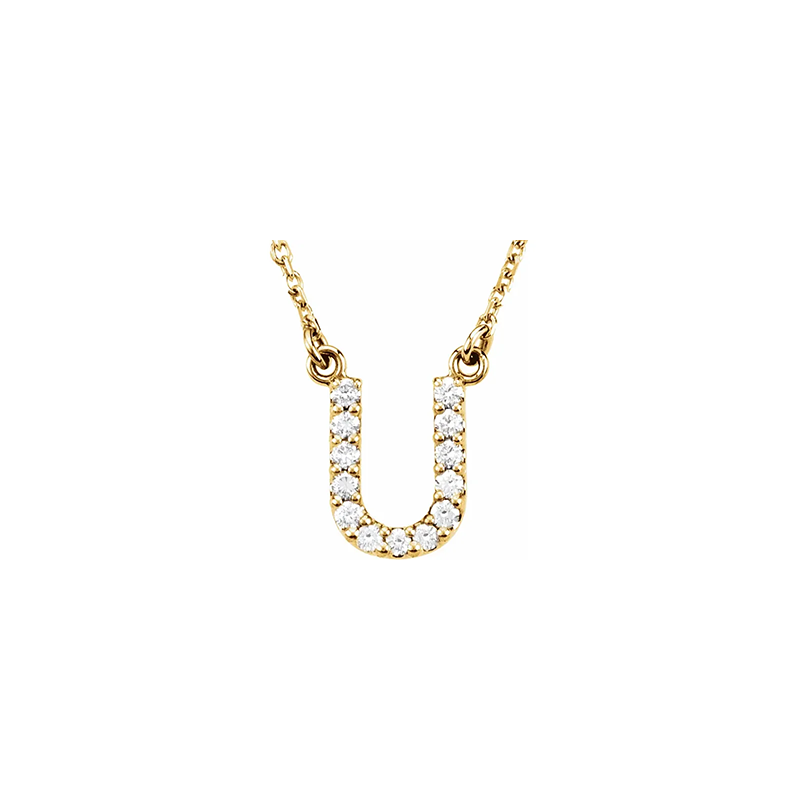 Diamond Initial Necklace in 14K Gold