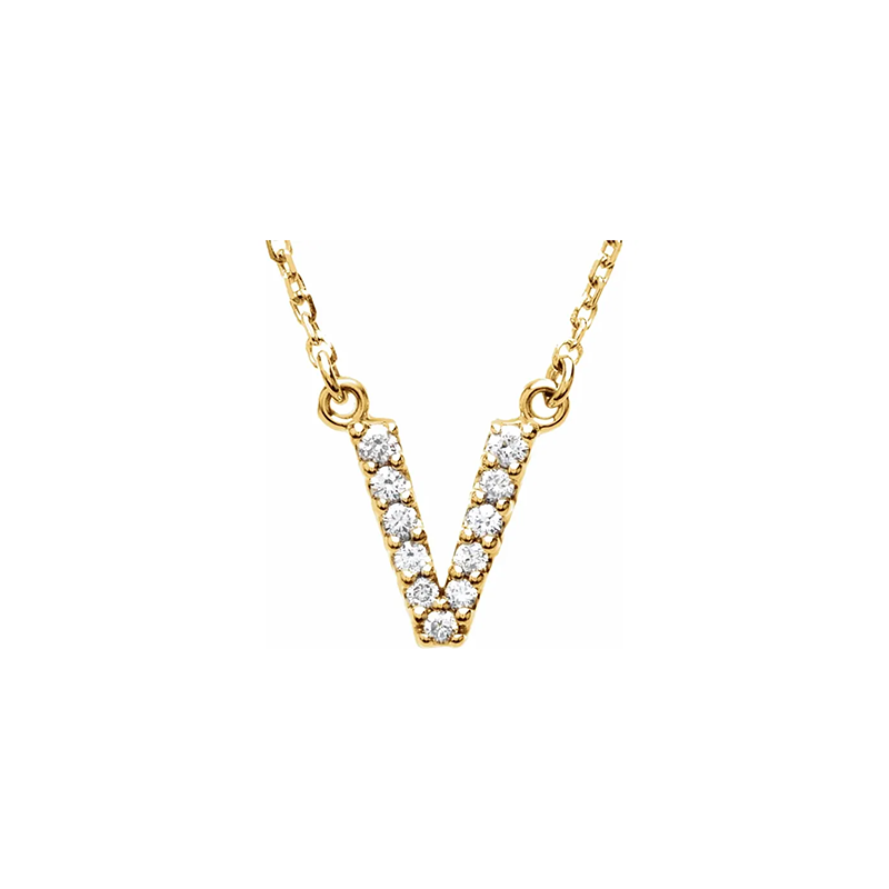 Diamond Initial Necklace in 14K Gold