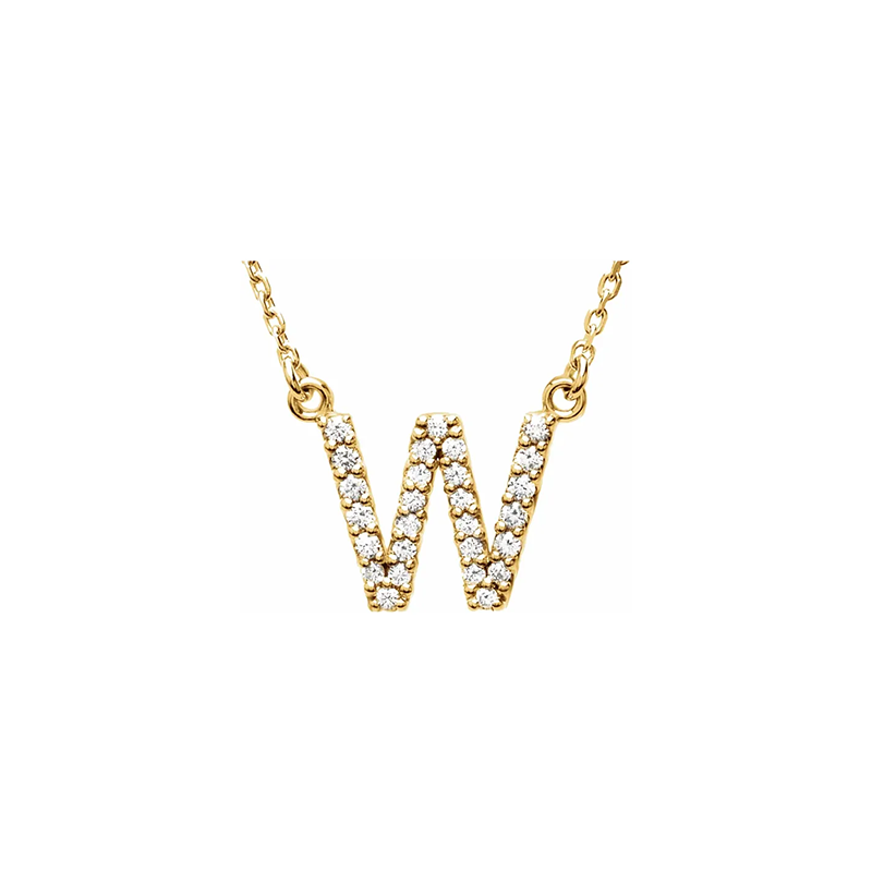 Diamond Initial Necklace in 14K Gold