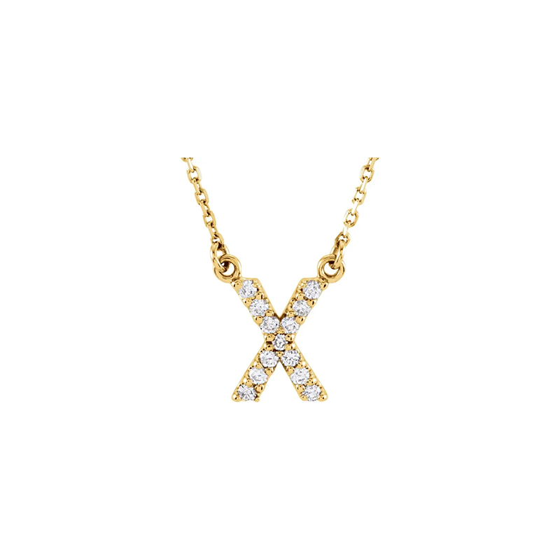 Diamond Initial Necklace in 14K Gold