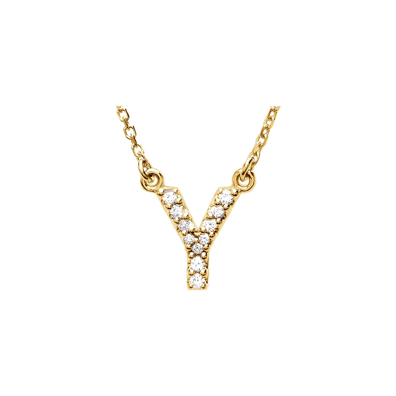 Diamond Initial Necklace in 14K Gold