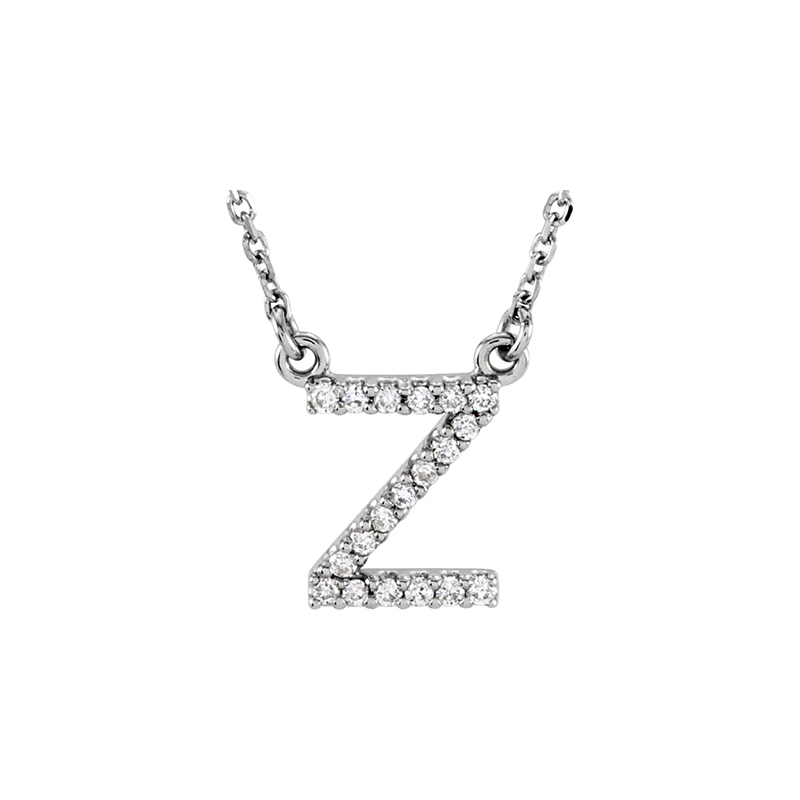Diamond Initial Necklace in 14K Gold