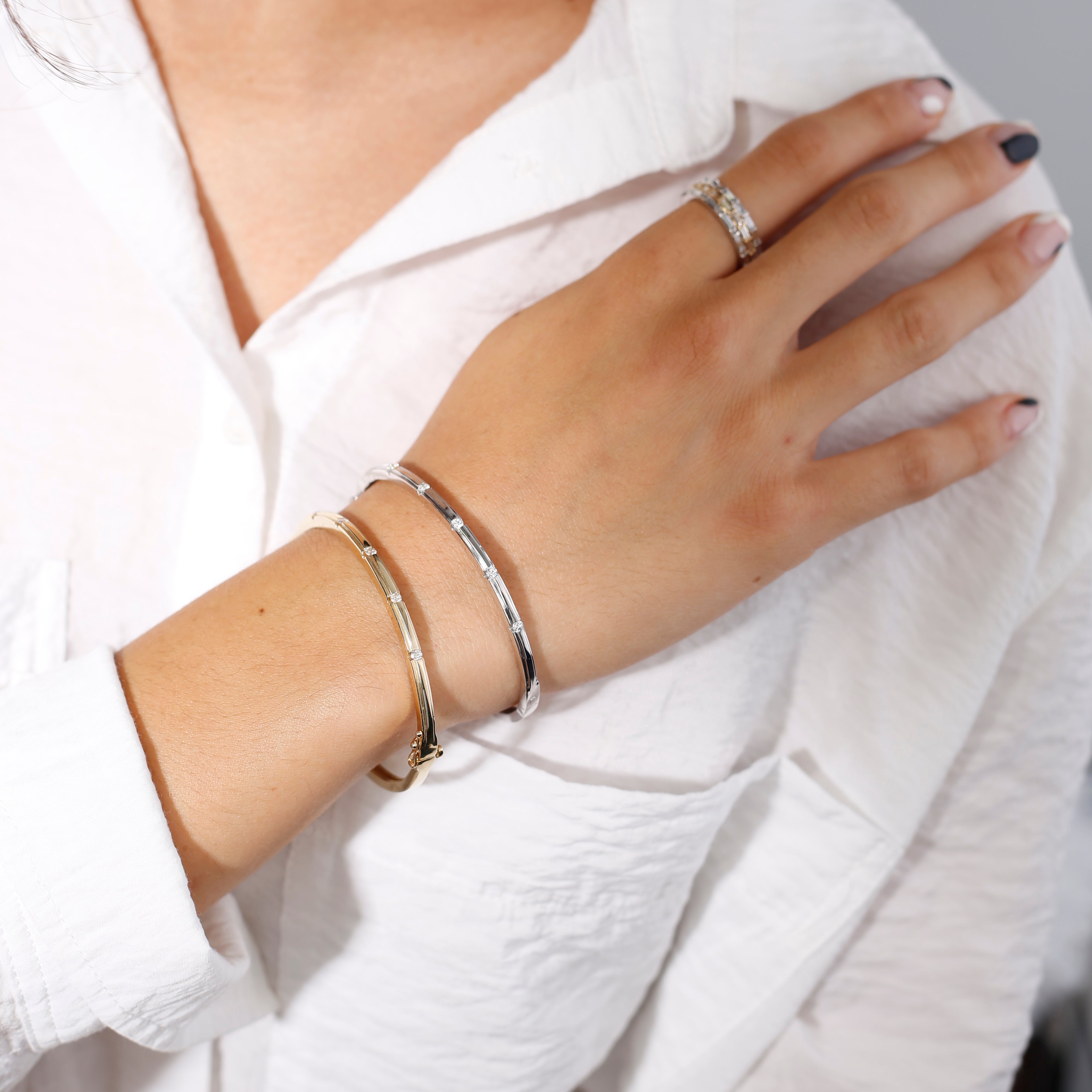 Gold and Diamond Bangle