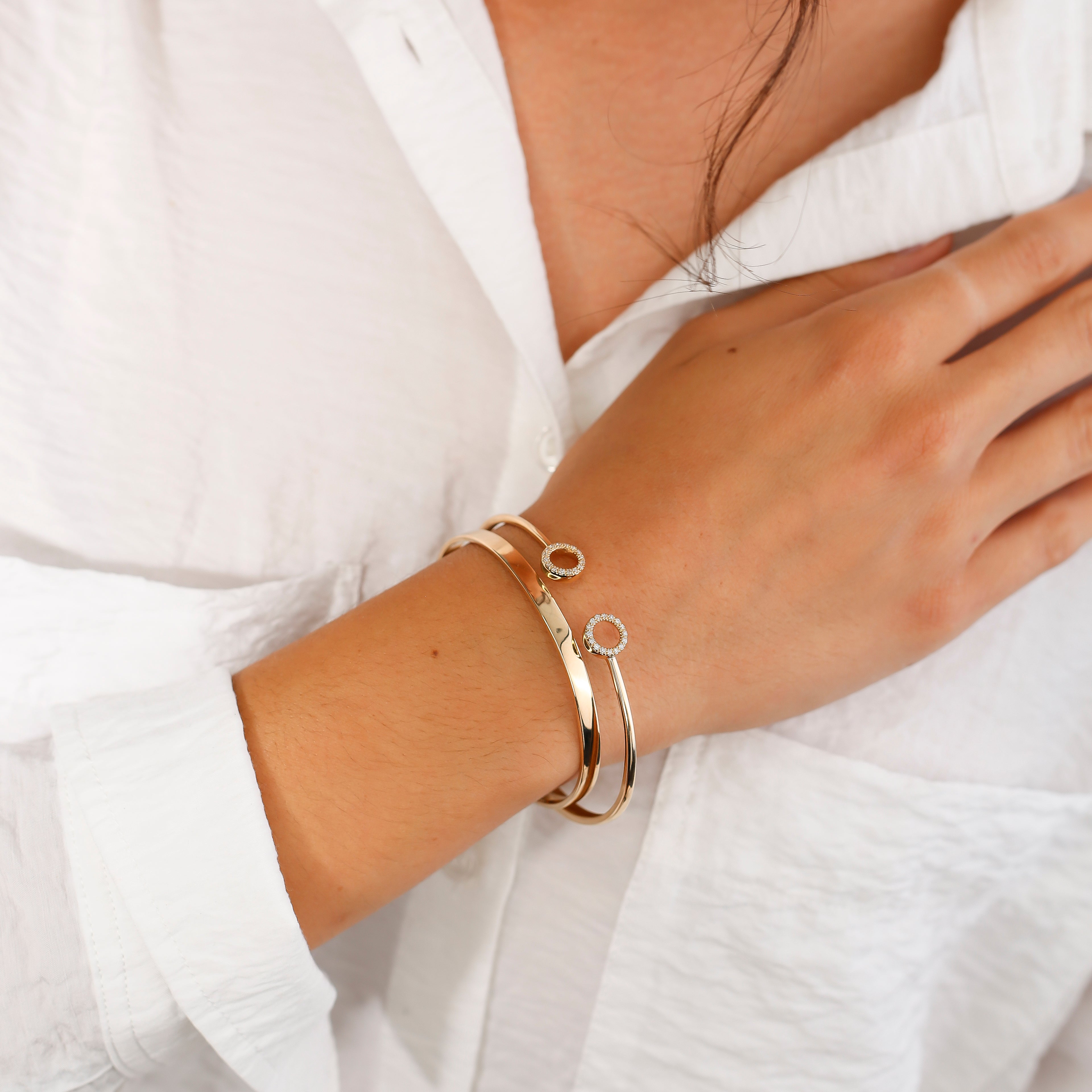 Almost Kissing Gold and Diamond Cuff