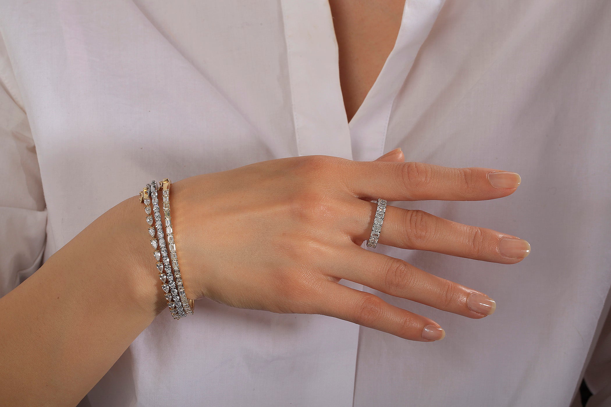 Love it Forever Radiant-Cut Diamond Eternity Band