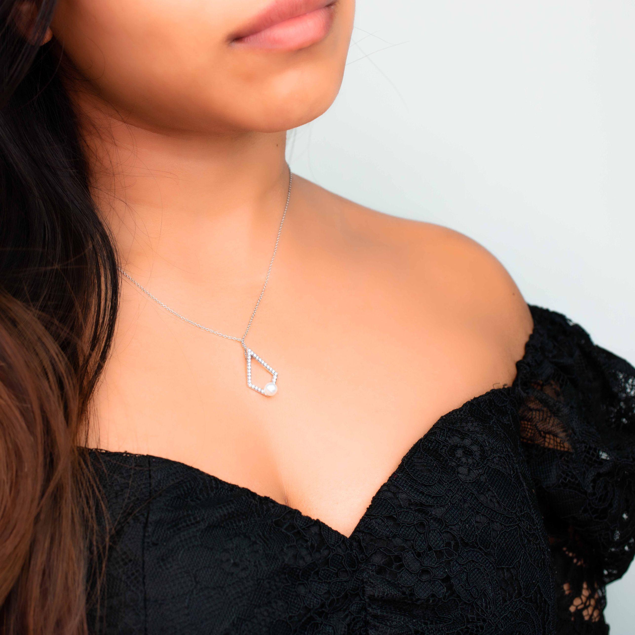 Diamonds and Pearl Pendant - Lumije New York