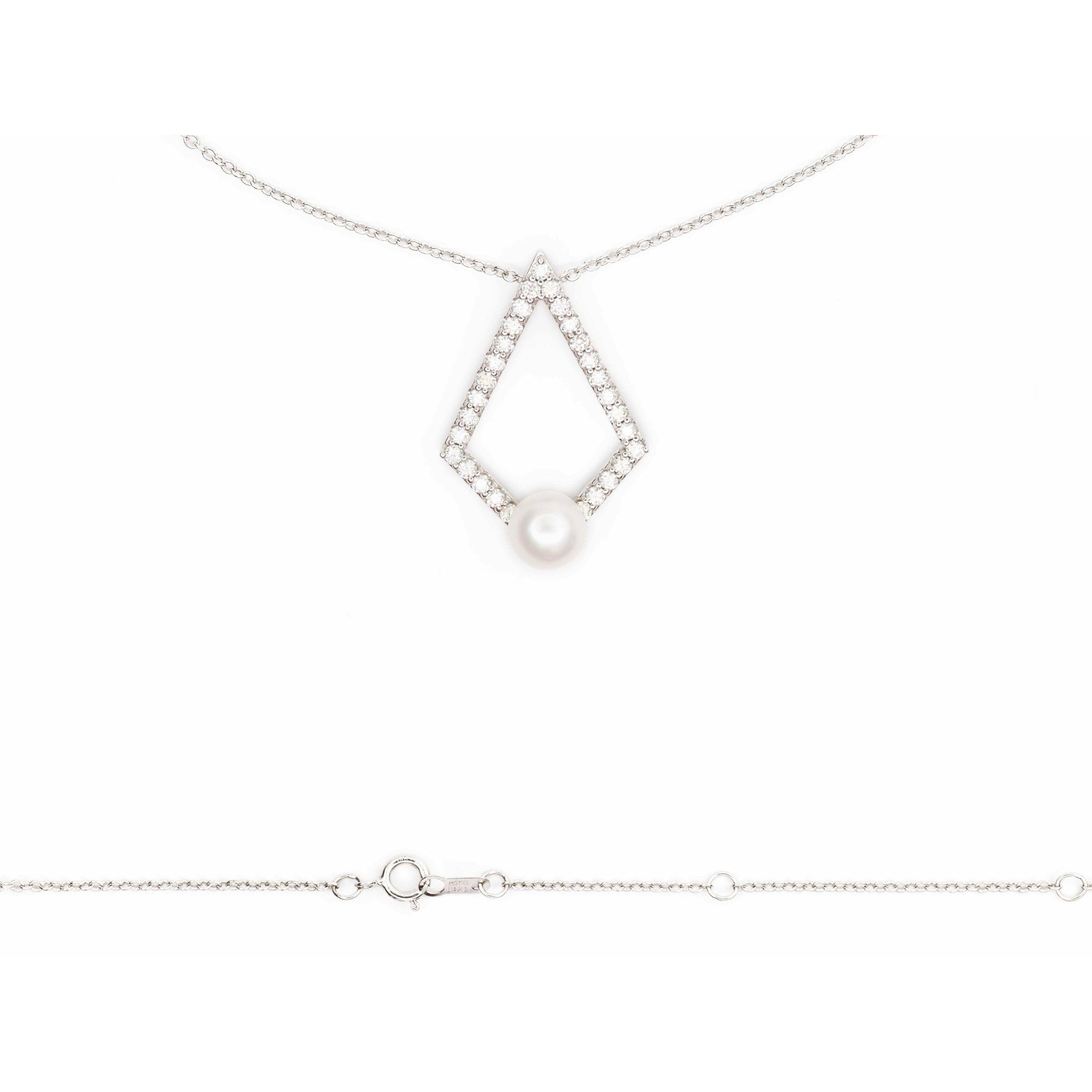 Diamonds and Pearl Pendant - Lumije New York