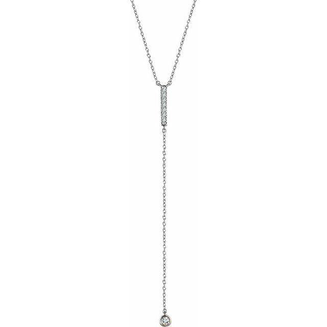 Drop Diamond Solitaire "Y" Necklace - Lumije New York
