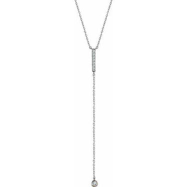 Drop Diamond Solitaire "Y" Necklace - Lumije New York