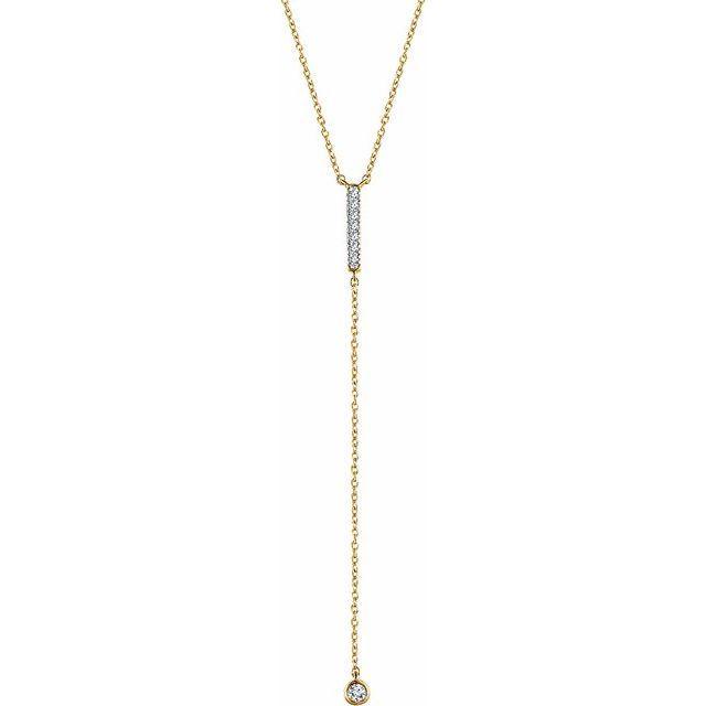 Drop Diamond Solitaire "Y" Necklace - Lumije New York