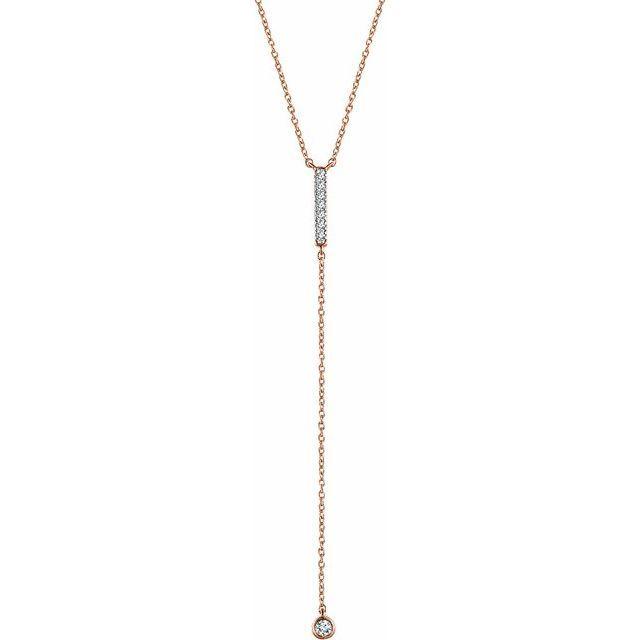 Drop Diamond Solitaire "Y" Necklace - Lumije New York