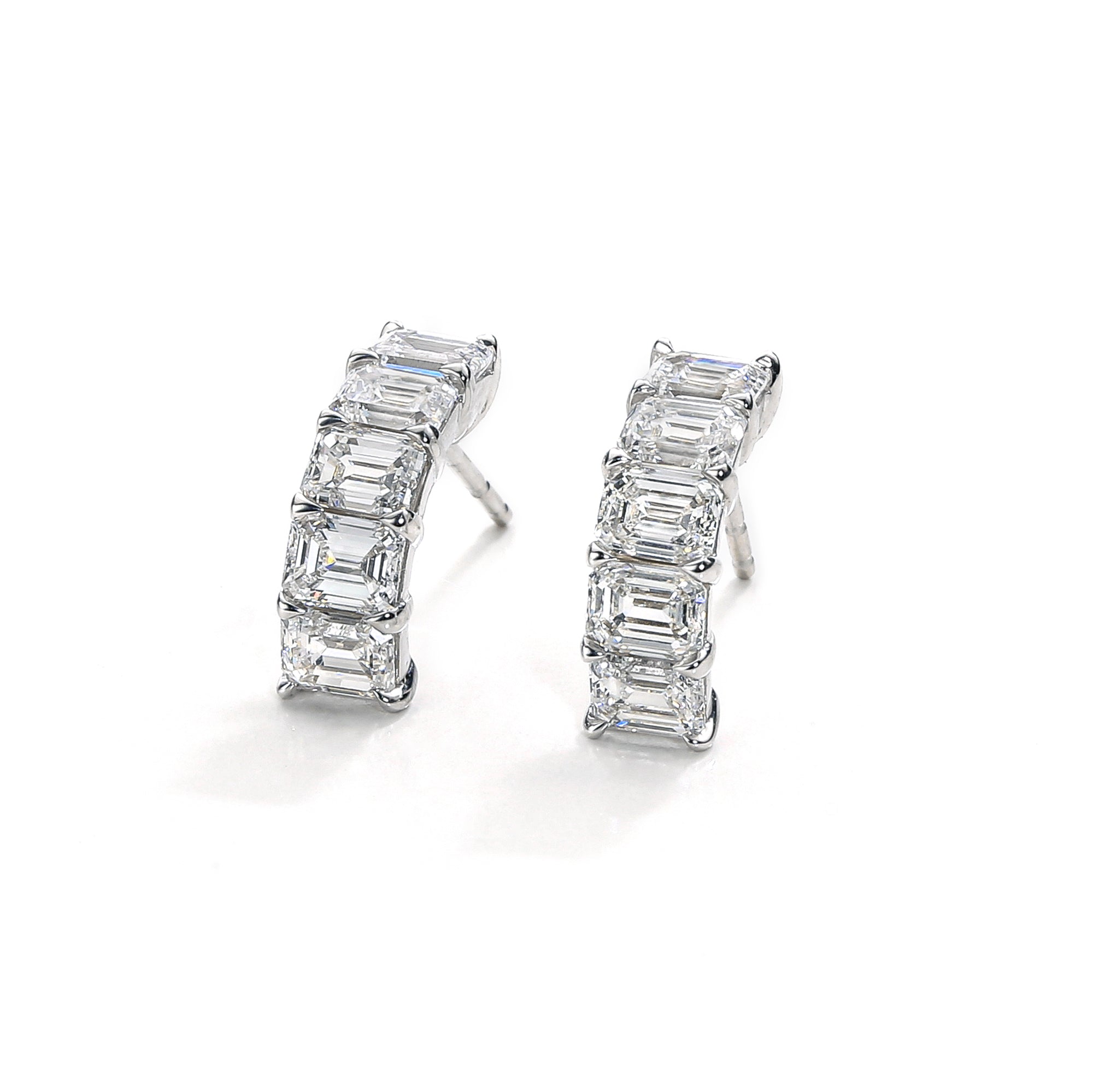 Unique Emerald-Cut Half Earrings