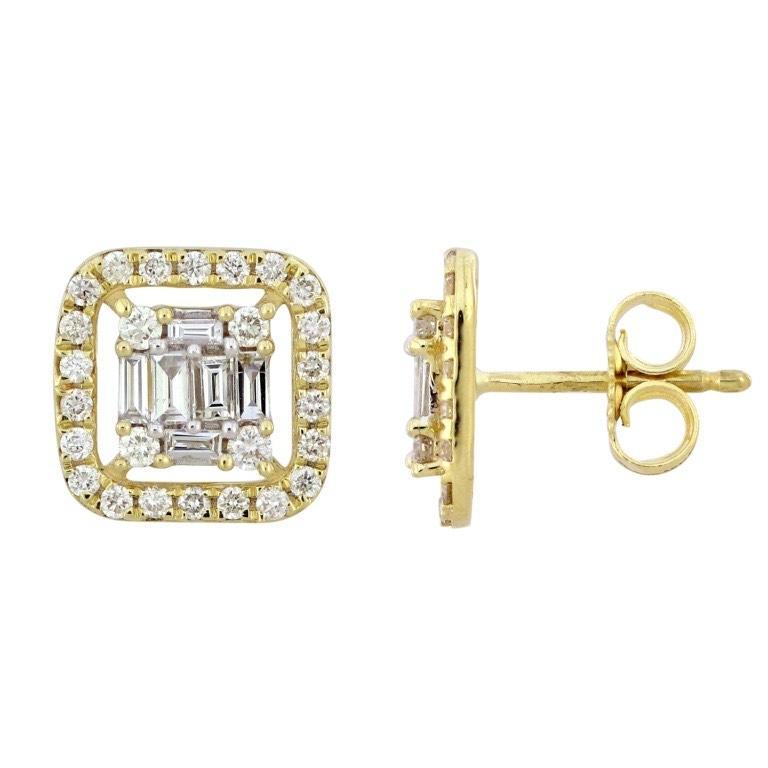 Floating Diamond Halo Studs - Lumije New York