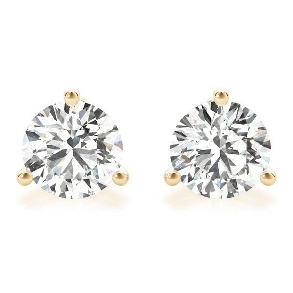 Lumije Signature Diamond Studs in Martini Setting (I Color, SI Clarity) in Yellow Gold - Lumije New York
