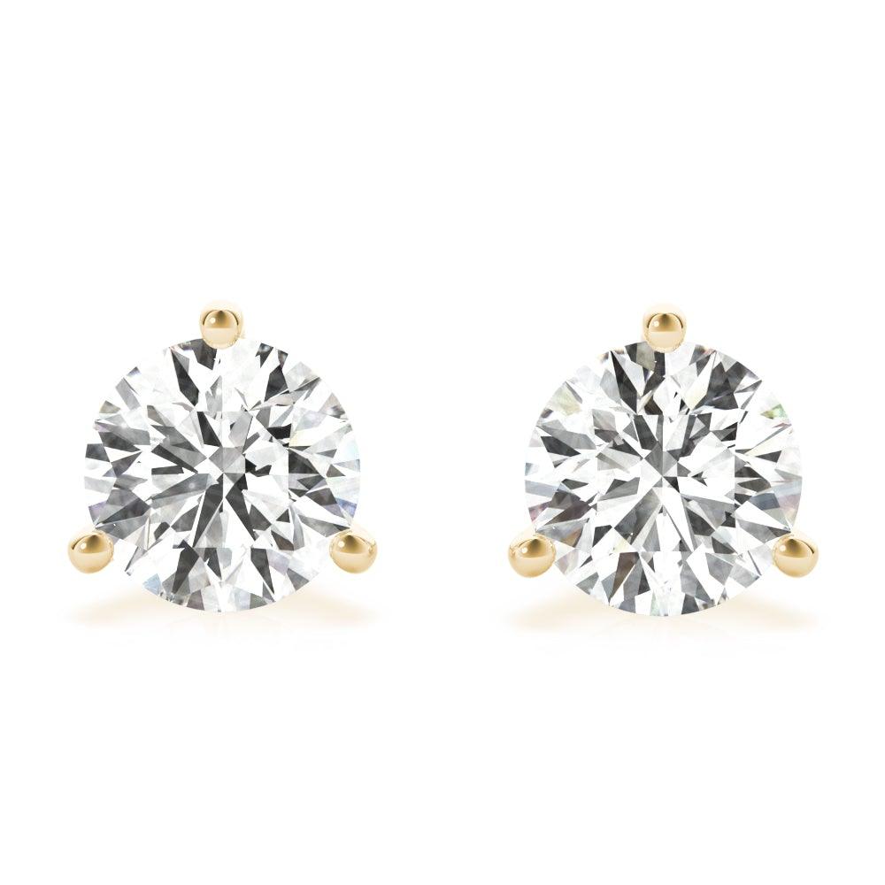 Lumije Signature Diamond Studs in Martini Setting (J Color, I1 Clarity) Yellow Gold - Lumije New York