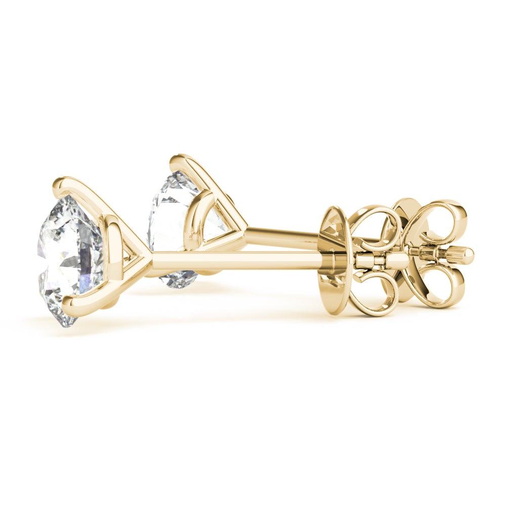 Lumije Signature Diamond Studs in Martini Setting (J Color, I1 Clarity) Yellow Gold - Lumije New York