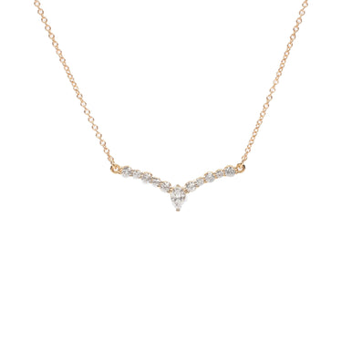 Marquise Diamond "V" Pendant Necklace - Lumije New York