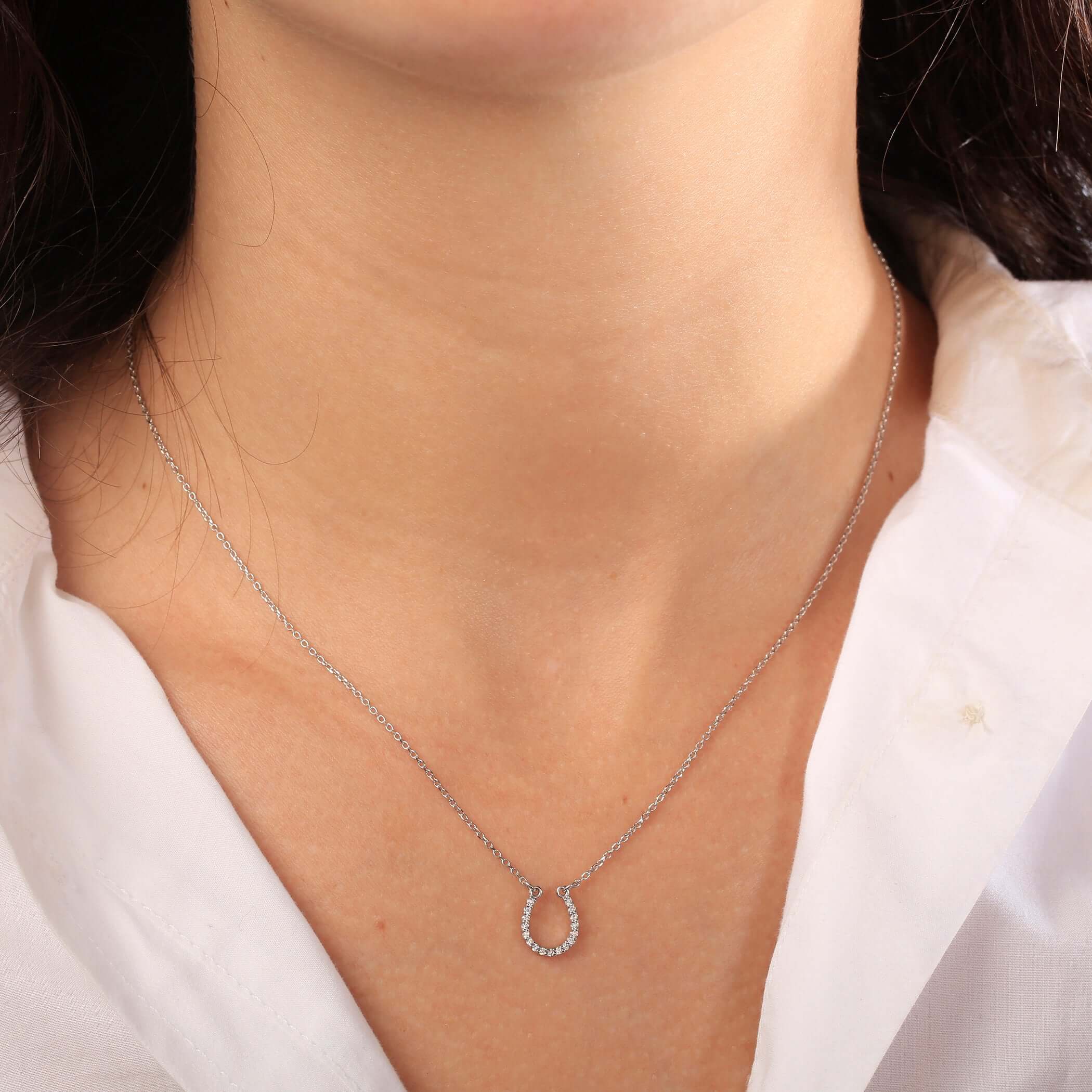 "Lucky" Horseshoe Diamond Pendant