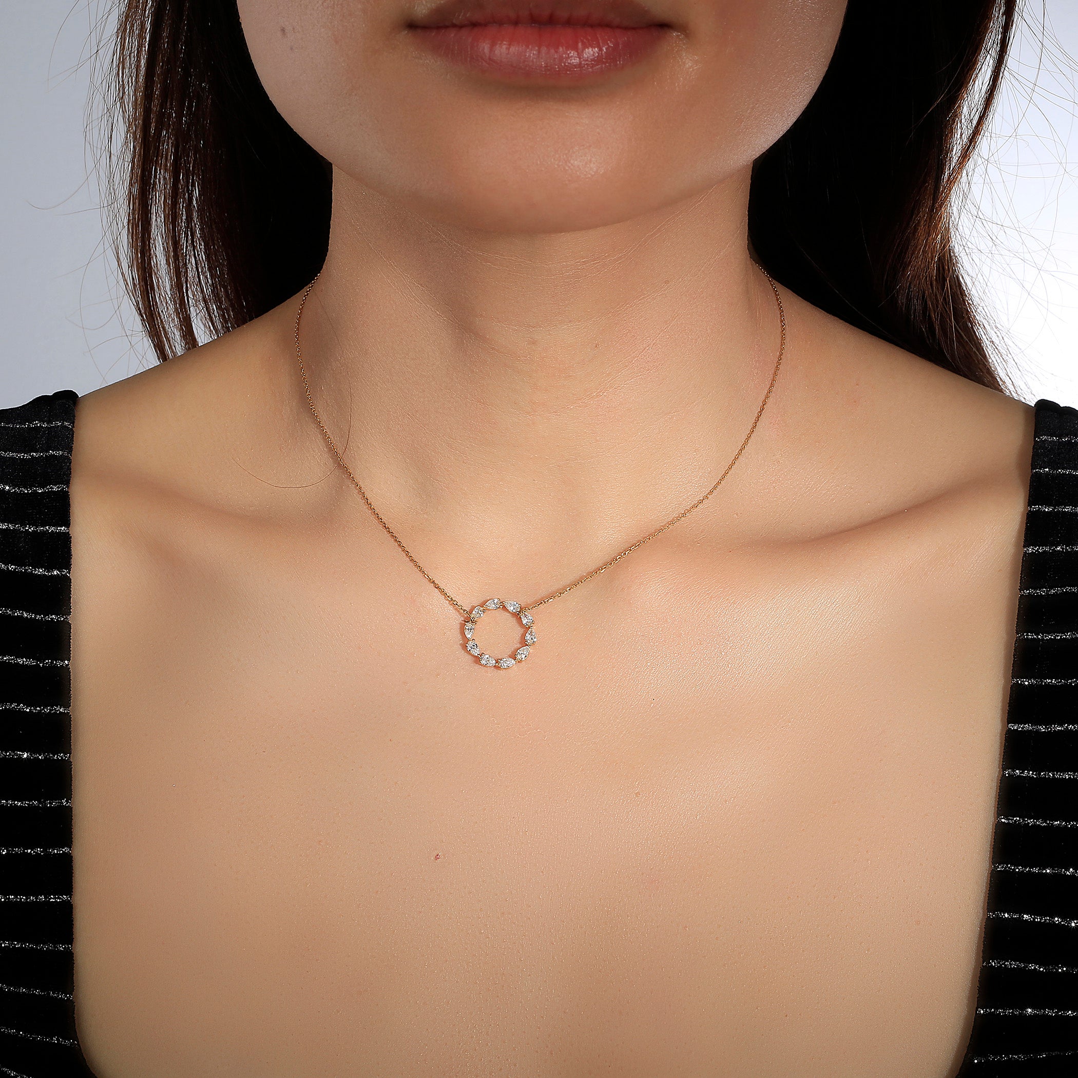 Pretty Please Oval-Cut Circle Diamond Pendant