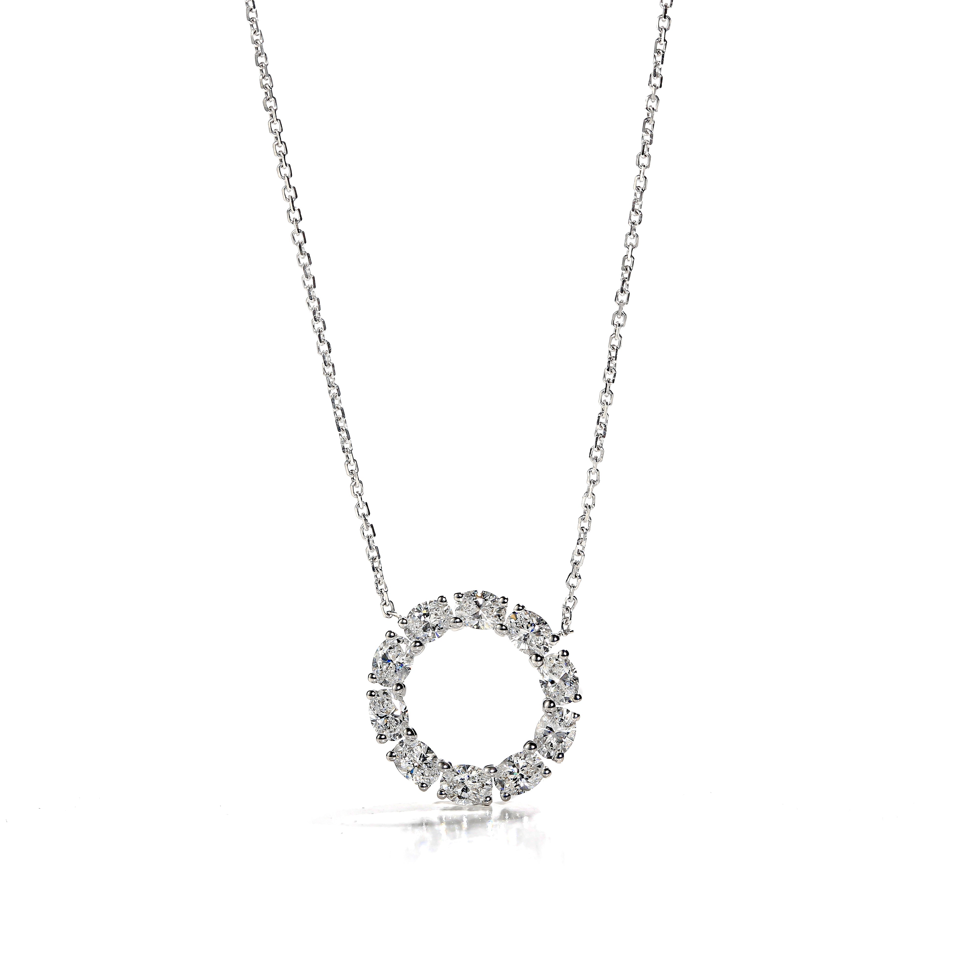 Pretty Please Oval-Cut Circle Diamond Pendant
