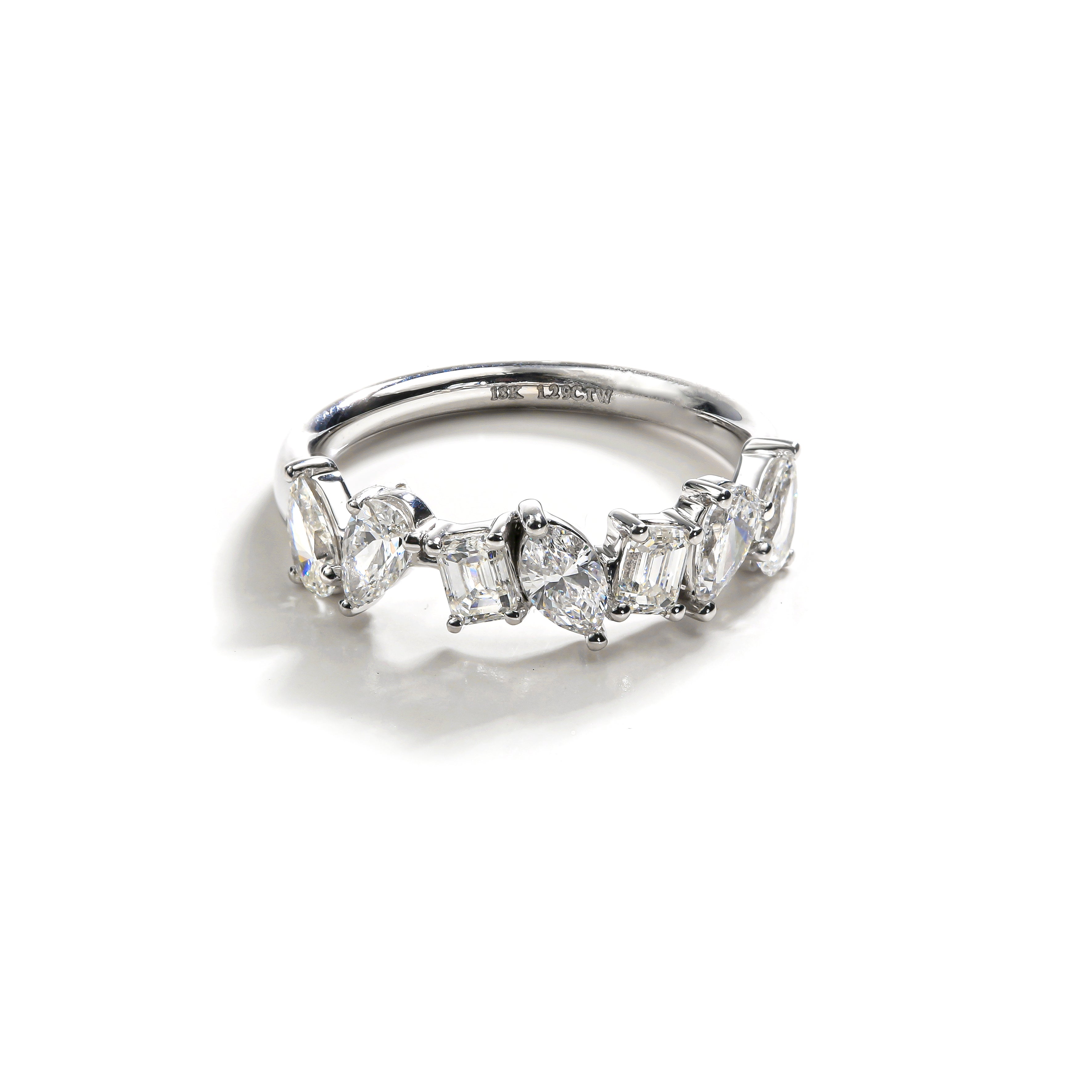 Stunning 1.29 CTW Mixed-Shapes Diamond Band