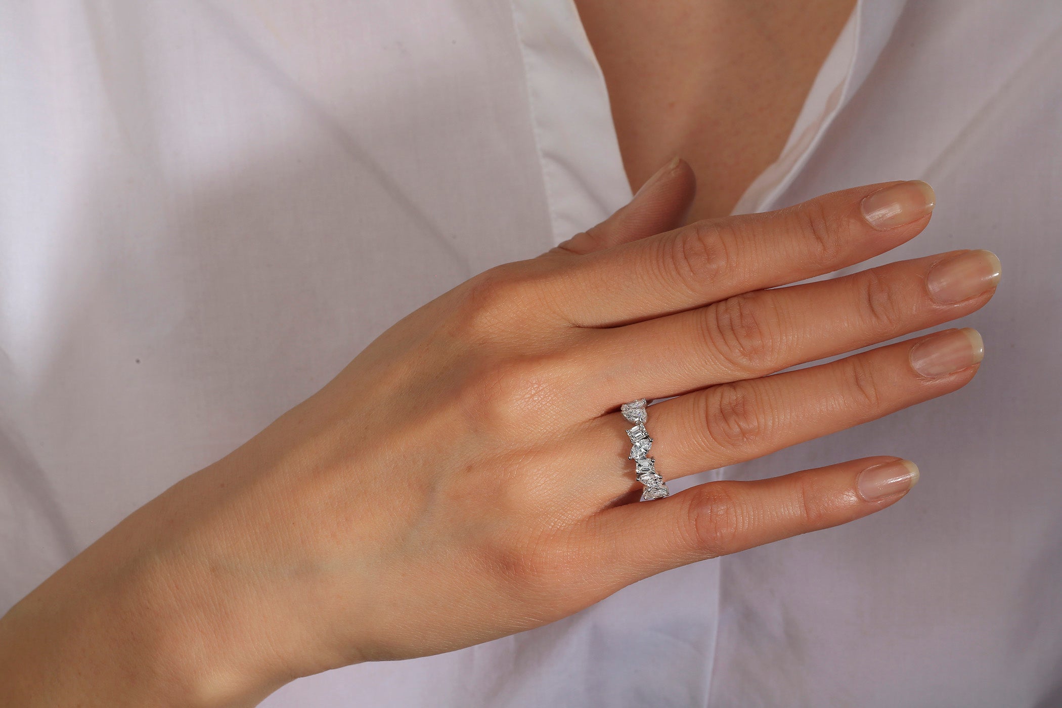 Stunning 1.29 CTW Mixed-Shapes Diamond Band