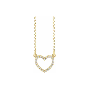 Petite Gold & Diamond Heart Necklace