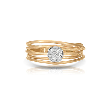 Gold and Diamond Branching Cluster Ring