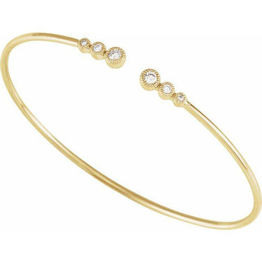 Friend for Life Gold and Natural Diamond Bangle