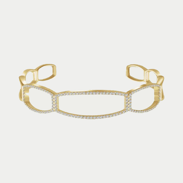 Peek-a-Boo Solid Gold and Diamond Cuff