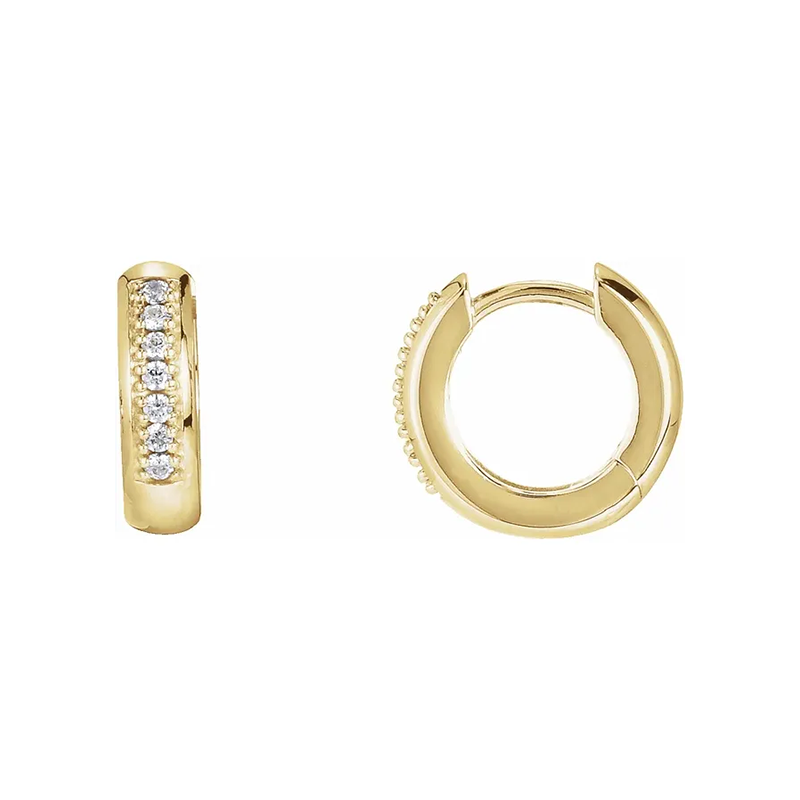 Chanel Set Diamond Huggies Earrings • Angel's Diamond