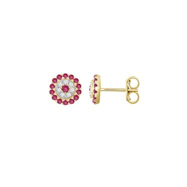 Ruby and Diamond Constellation Earrings