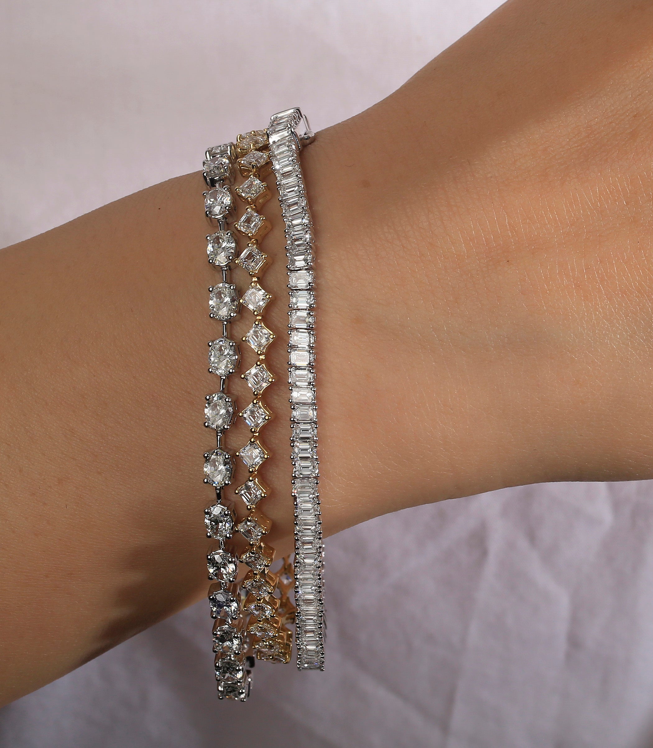Standout 5.20 CTW Asscher-Cut Diamond Tennis Bracelet