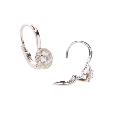 Diamond Halo Solitaire Huggie Earrings - Lumije New York