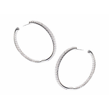 Large Diameter Inside-Out Diamond Hoop Earrings - Lumije New York
