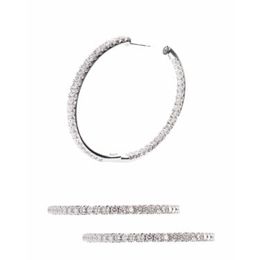 Large Diameter Inside-Out Diamond Hoop Earrings - Lumije New York