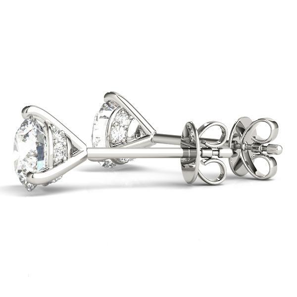 Side view 14K martini setting with IGI-certified diamonds in an average of I color and SI clarity. 