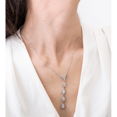 Multi-Shape Cascading Diamond Pendant - Lumije New York