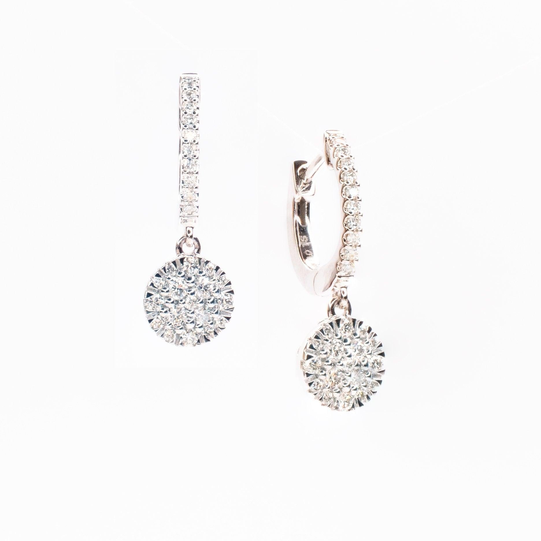 Jewelry at Work 0.49 TCW Multi-Stone Hanging Diamond Earrings