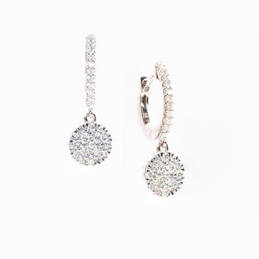Jewelry at Work 0.49 TCW Multi-Stone Hanging Diamond Earrings