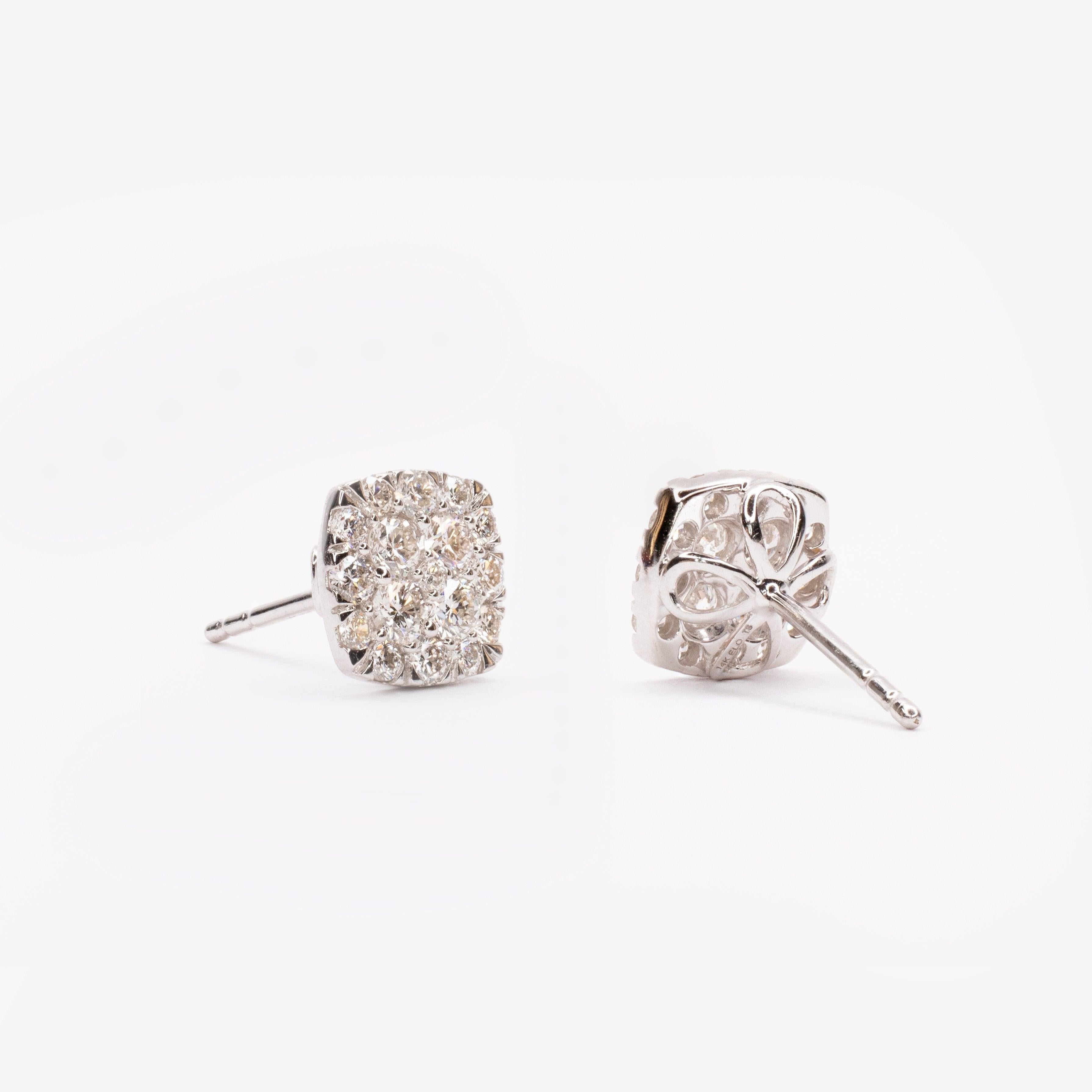 Multi-Stone (Squarish) Stud Earrings - Lumije New York