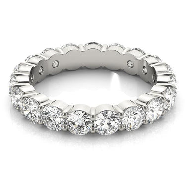 Alternate view 14K white gold eternity band made with H color and SI clarity diamonds.