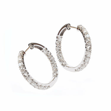 Small Diameter Inside-Out Diamond Hoop Earrings - Lumije New York