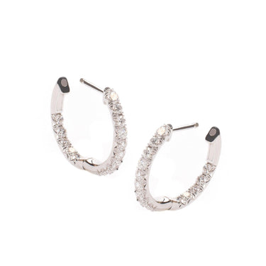 Small Diameter Inside-Out Diamond Hoop Earrings - Lumije New York