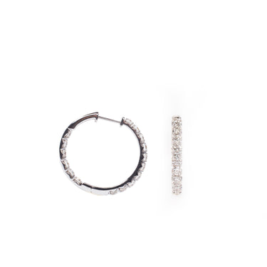 Small Diameter Inside-Out Diamond Hoop Earrings - Lumije New York