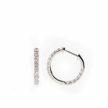 Small Diameter Inside-Out Diamond Hoop Earrings - Lumije New York