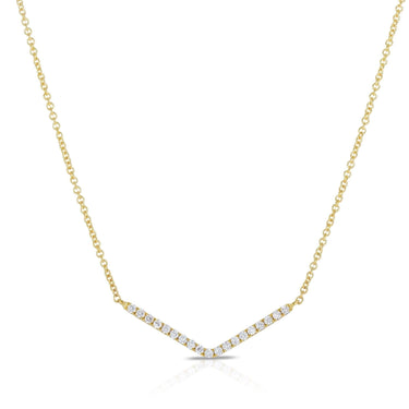 Jewelry at Work 0.19 TCW "V" Shape Bar Diamond Necklace